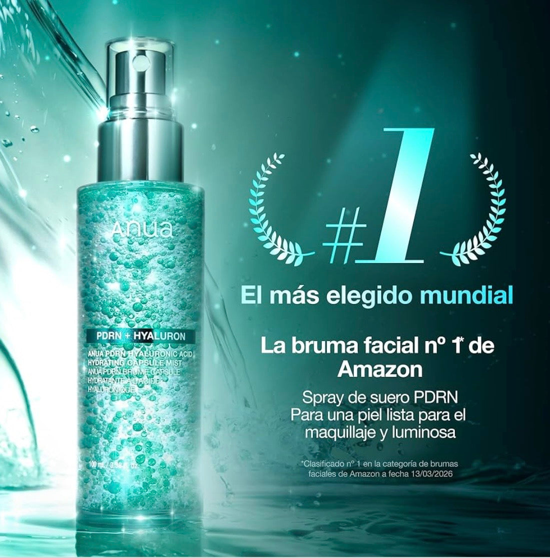 PDRN Hyaluronic Acid Hydrating Capsule Mist - Bruma Facial Hidratante e Iluminadora 100ml