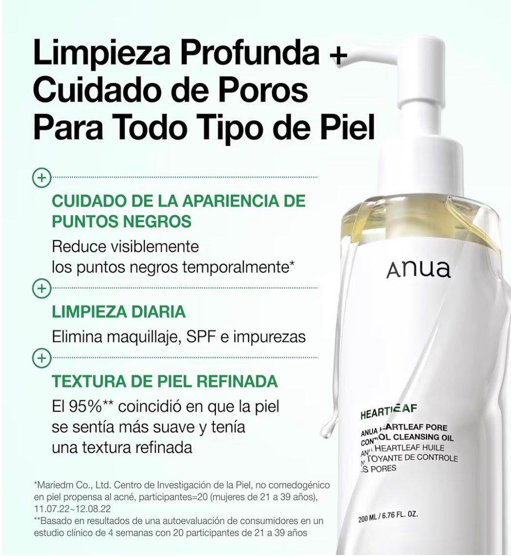 Anua Heartleaf Pore Control Cleansing Oil - Aceite Limpiador 200ml
