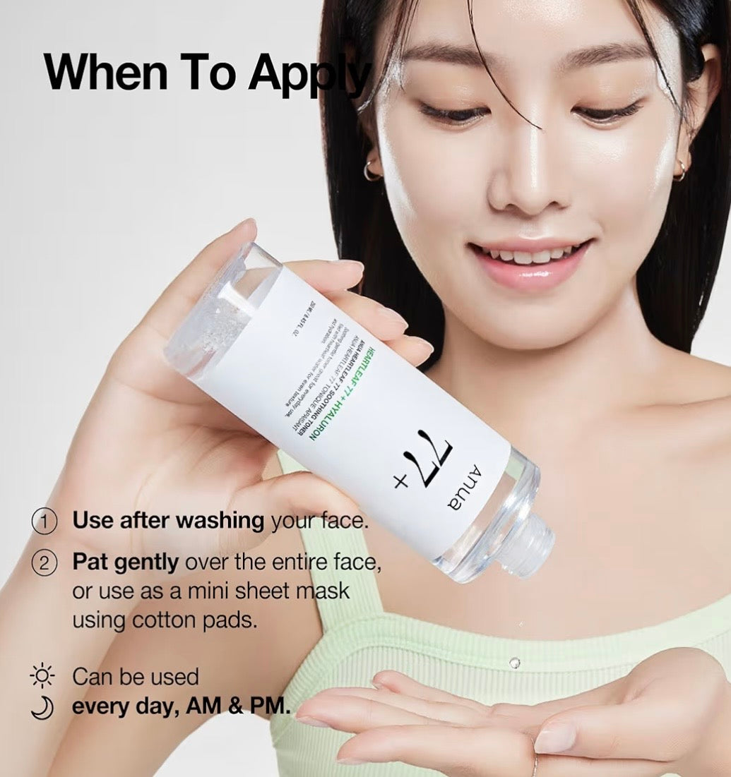 Anua Heartleaf 77% Soothing Toner - Tónico Calmante 250ml | El Nº1 en Corea
