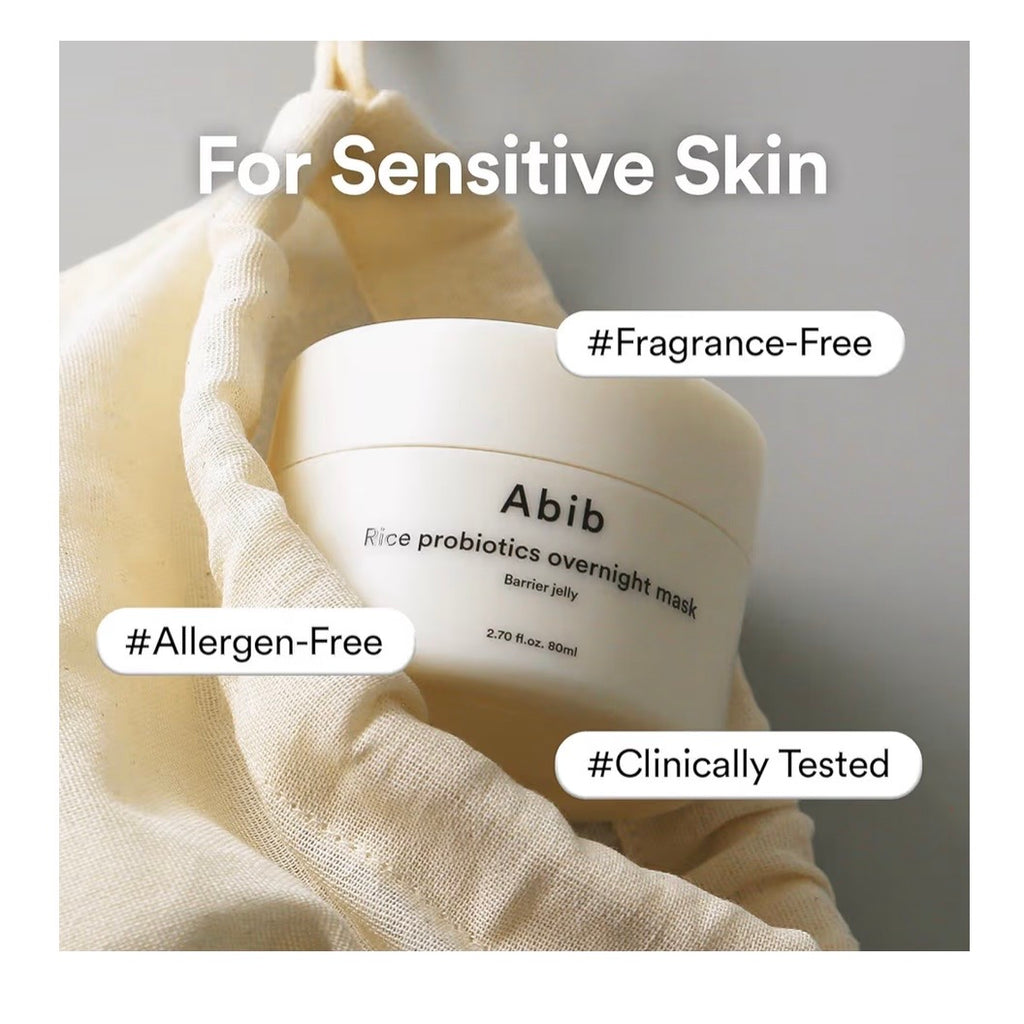 Abib Rice Probiotics Overnight Mask Barrier Jelly - Mascarilla Nocturna de Gel Reparadora con Probióticos de Arroz 80ml