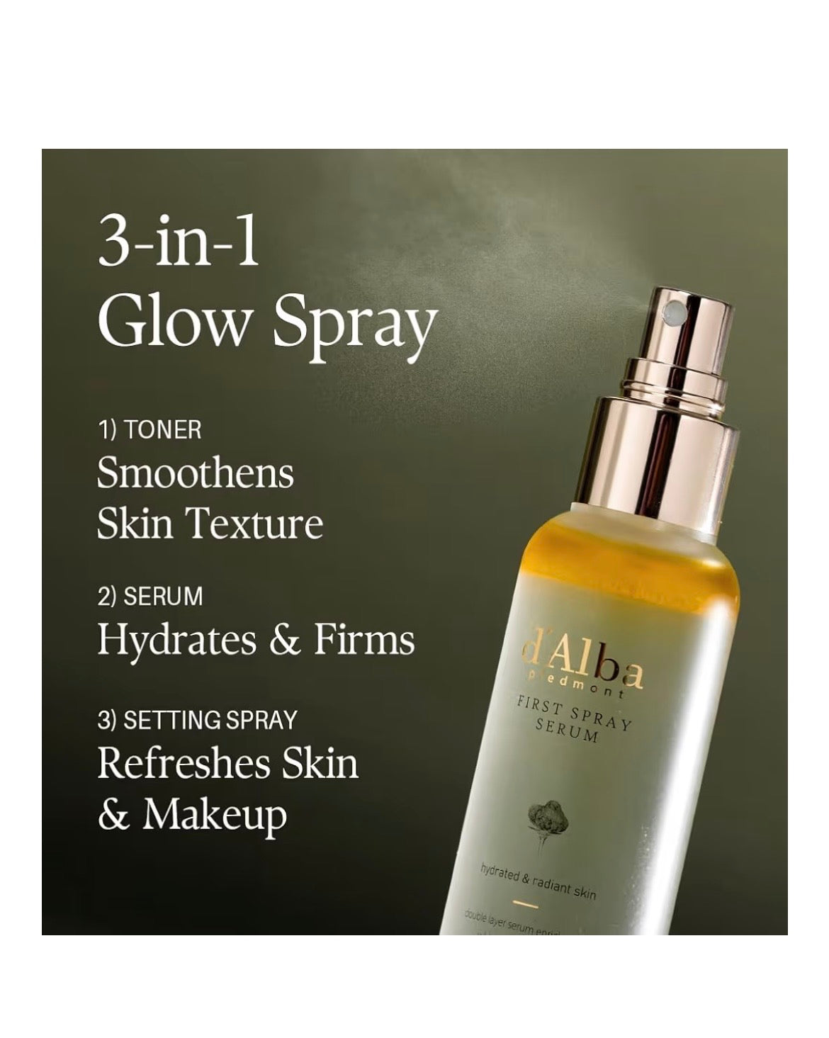 d'Alba First Spray Serum - Sérum Facial en Bruma Iluminador e Hidratante con Trufa Blanca 50ml