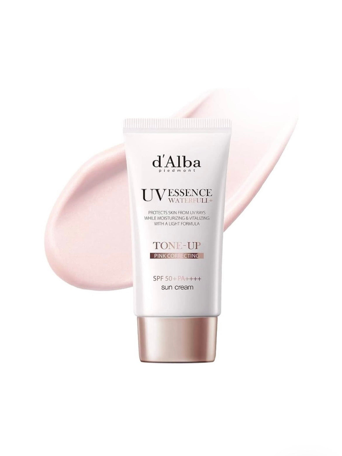 d'Alba Waterfull Tone-Up Sunscreen SPF50+ PA++++ - Protector Solar Iluminador Tono Rosa 50ml