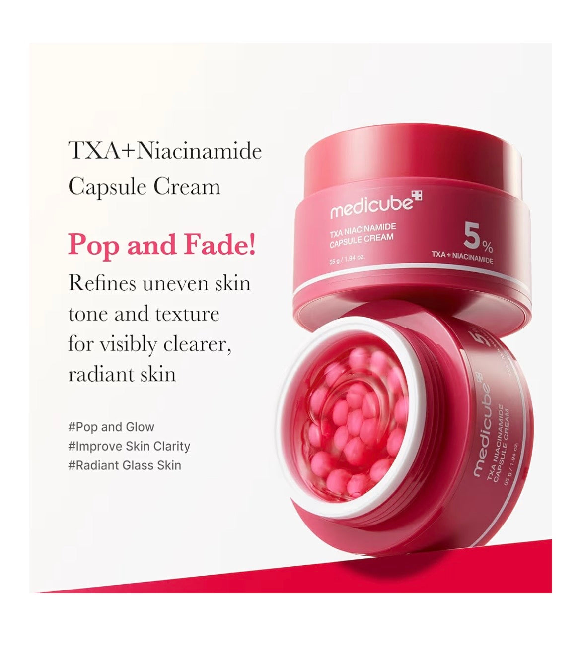 TXA Niacinamida Cápsula Crema - Crema Despigmentante e Iluminadora Intensiva 55g