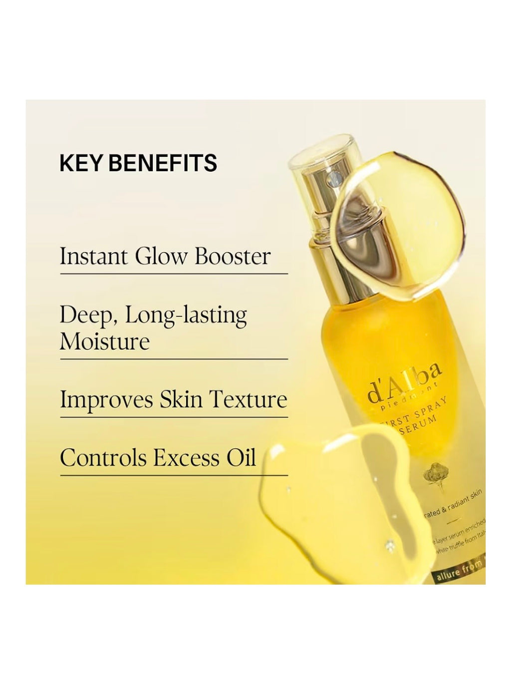 d'Alba First Spray Serum - Sérum Facial en Bruma Iluminador e Hidratante con Trufa Blanca 50ml