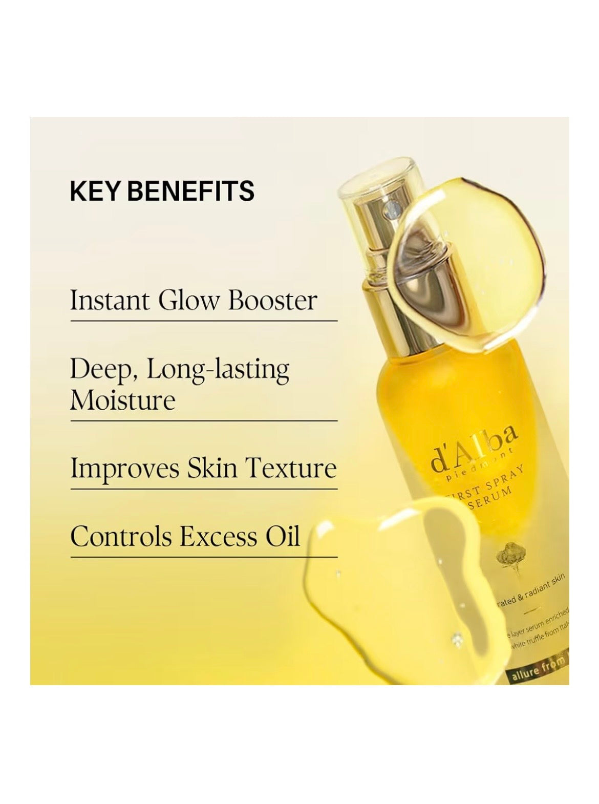 d'Alba First Spray Serum - Sérum Facial en Bruma Iluminador e Hidratante con Trufa Blanca 50ml