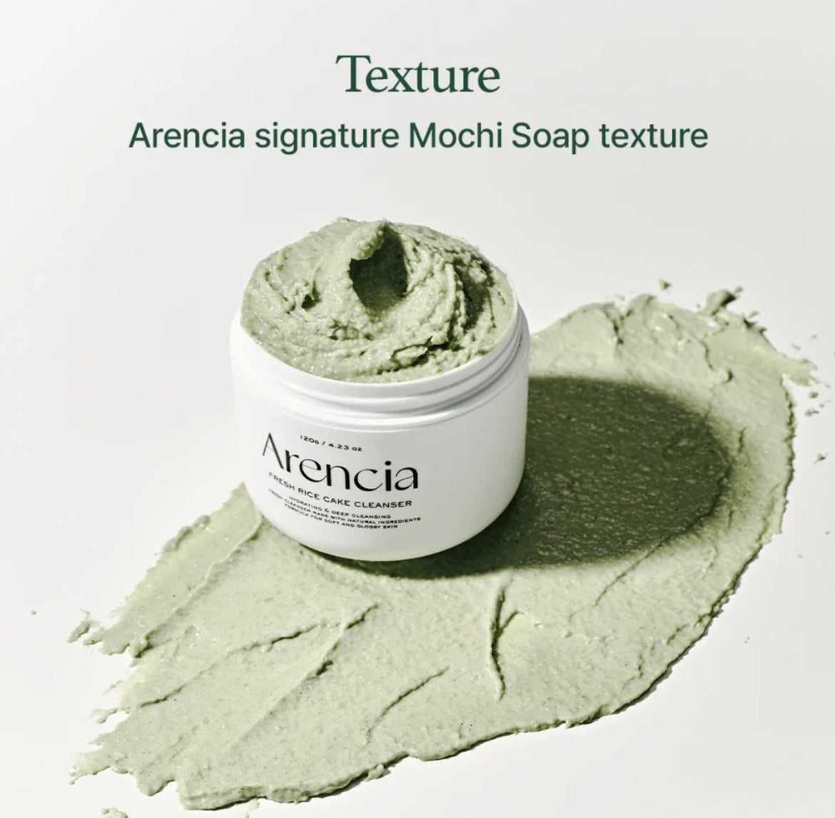 Arencia Fresh Green Rice Mochi Cleanser - Limpiador Facial Hidratante y Mascarilla Exfoliante 120g