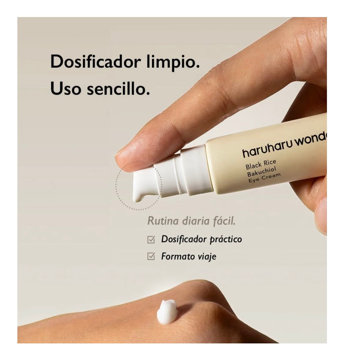 Haruharu Wonder Black Rice Bakuchiol Eye Cream - Contorno de Ojos Antiarrugas con Arroz Negro y Bakuchiol 20ml