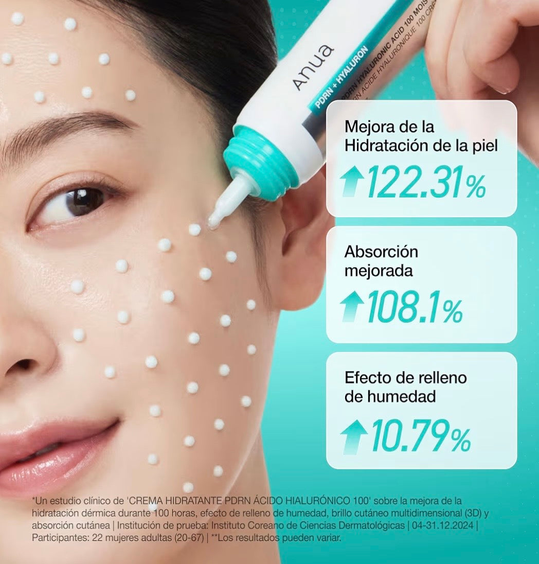 Anua PDRN Hyaluronic Acid 100 Moisturizing Cream - Crema Hidratante y Reafirmante Intensiva 60ml