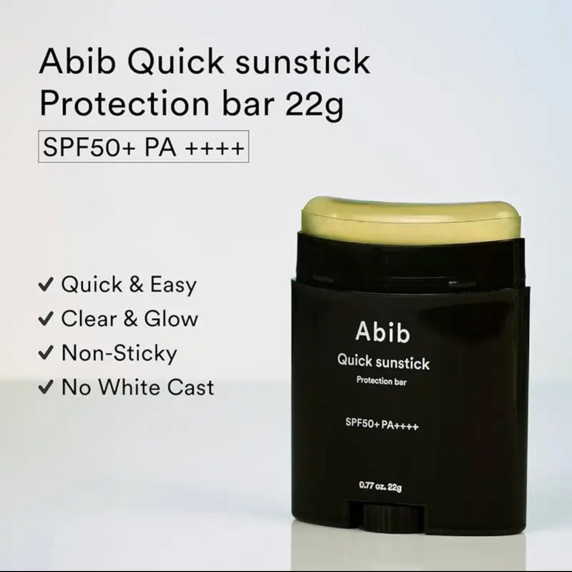 Abib Quick Sunstick Bar SPF50+ PA++++ - Protector Solar Facial en Barra Transparente 22g