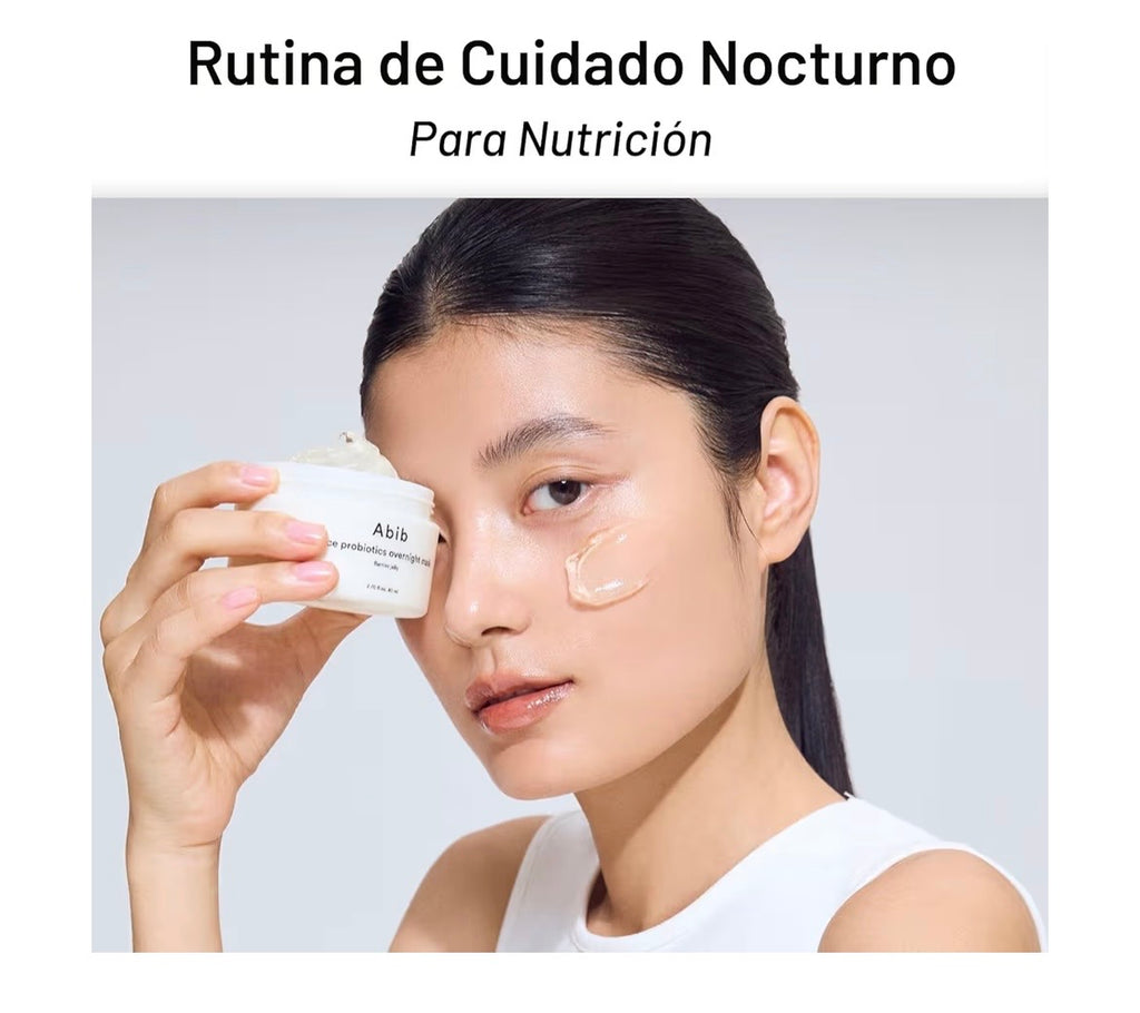 Abib Rice Probiotics Overnight Mask Barrier Jelly - Mascarilla Nocturna de Gel Reparadora con Probióticos de Arroz 80ml