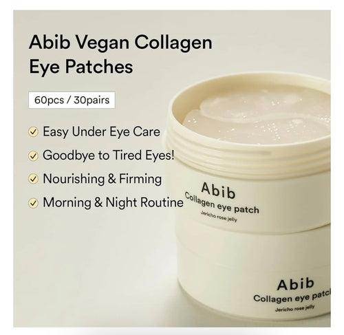 Abib Jericho Rose Collagen Eye Patch Jelly - Parches de Hidrogel para Contorno de Ojos 60uds