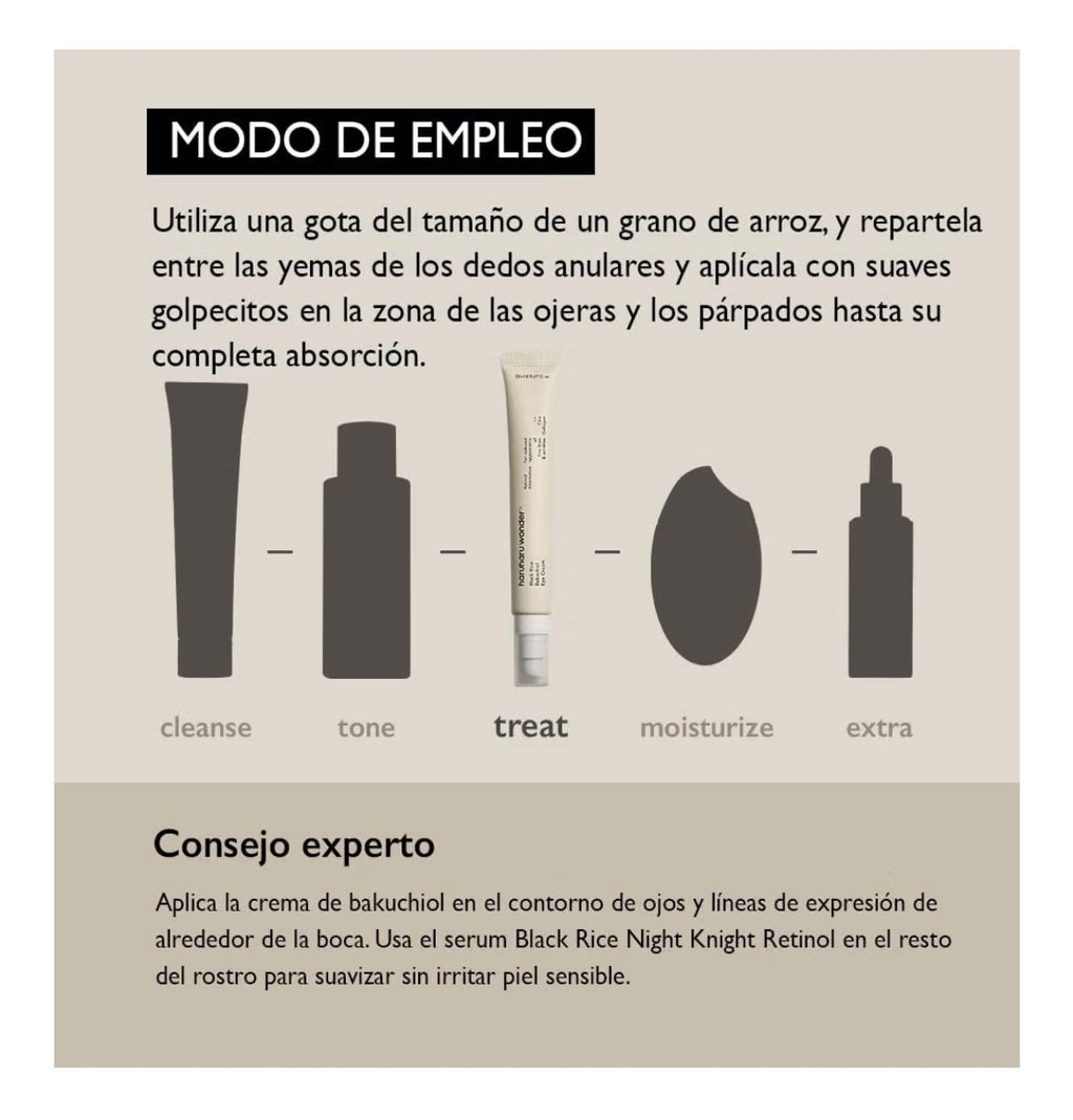 Haruharu Wonder Black Rice Bakuchiol Eye Cream - Contorno de Ojos Antiarrugas con Arroz Negro y Bakuchiol 20ml