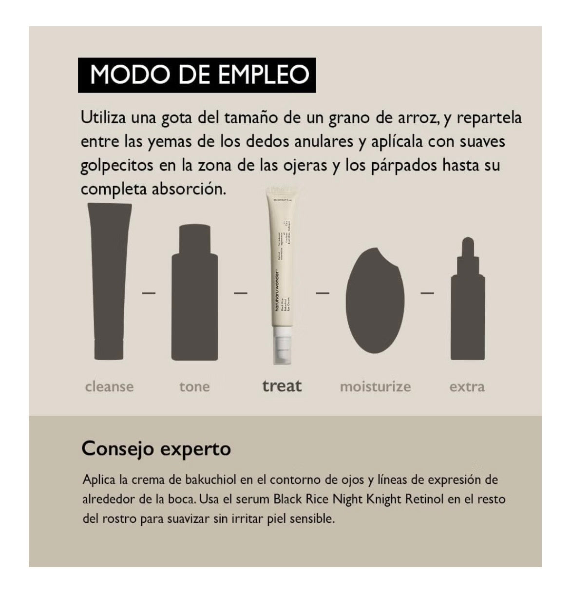 Haruharu Wonder Black Rice Bakuchiol Eye Cream - Contorno de Ojos Antiarrugas con Arroz Negro y Bakuchiol 20ml