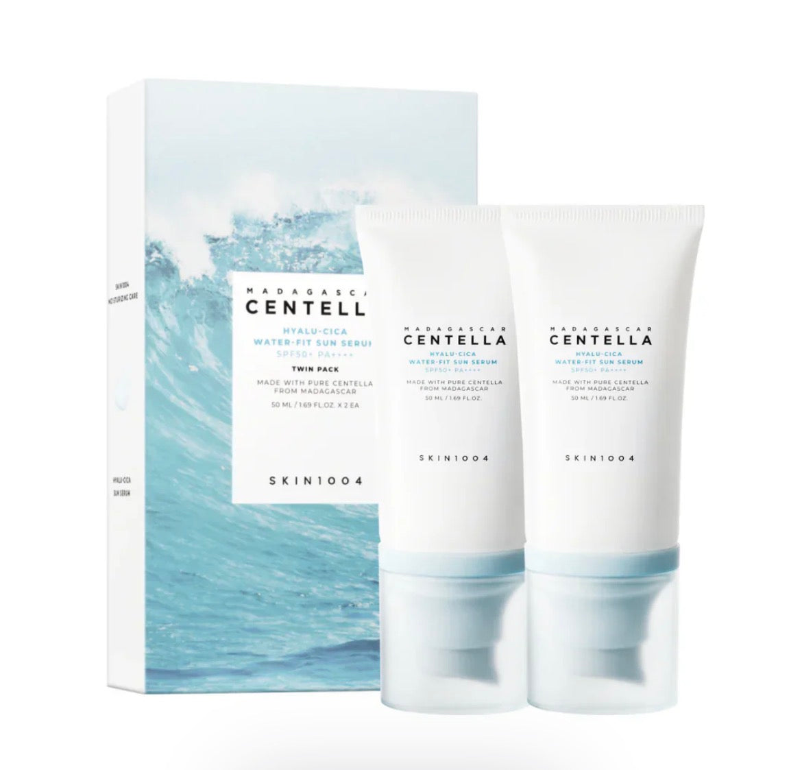 Skin1004 Madagascar Centella Hyalu-Cica Water-Fit Sun Serum SPF50+ | Protector Solar Viral (pack 2 Ud)